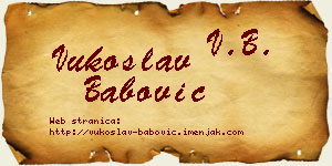 Vukoslav Babović vizit kartica